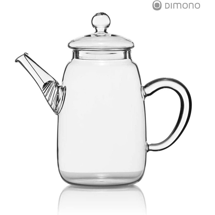 Видувний вручну чайник з чайним фільтром і чайним ситечком зі скляною фільтрувальною вставкою від Dimono 600 мл ідеально підходить для чайних квітів (глечик 600 мл)