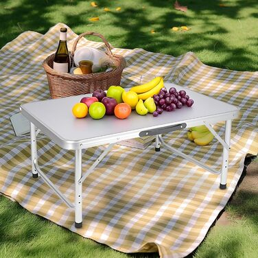 Стол для кемпинга 75 х 55 х 70 см белый Relaxdays