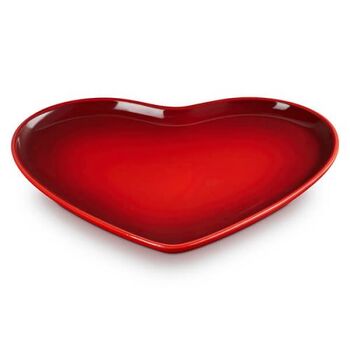 Блюдо сервировочное в форме сердца 32см, красное Heart Le Creuset