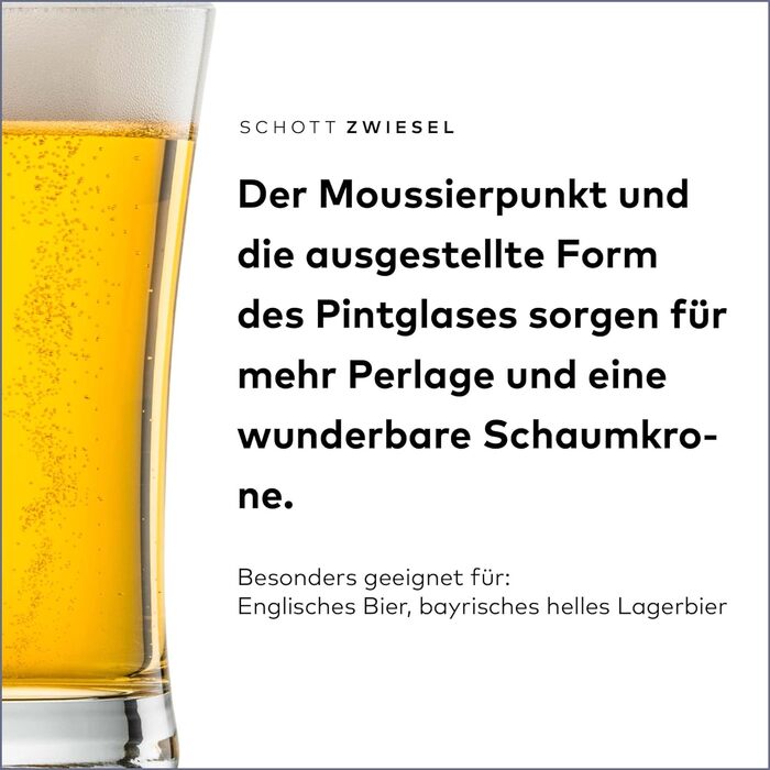 Пиво SCHOTT ZWIESEL Pintglas Basic 0,6 л (набор из 6 шт.), Пинтовые бокалы для английского пива, хрустальные бокалы Tritan, которые можно мыть в посудомоечной машине, Made in Germany (арт. No 115272) (Упаковка с пивным тюльпаном Classico 0,3 л)