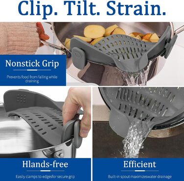 Силиконовые дуршлаги с зажимом 2 шт KATLKIU