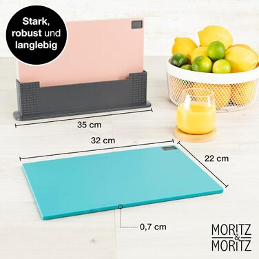 Набір обробних дошок 32 x 22 см з підставкою, 3 предмети, різнокольорові Moritz & Moritz