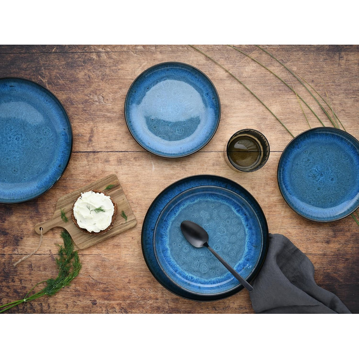 Набір тарілок на 6 персон, 18 предметів, синій Nordic Fjord Creatable