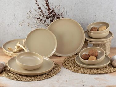 Набір посуду серії Uno з 16 предметів, комбінований набір з кераміки (пісок, посуд з 12 предметів), 22978