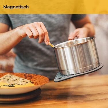 Силіконова магнітна підставка під гаряче 18 см, сіра Silberthal