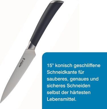 Німецька нержавіюча сталь, чорна ручка, кухонний ніж, можна мити в посудомийній машині, гарантія 25 років (ніж для чищення овочів із зубчастим краєм), 920268 Comfort Pro