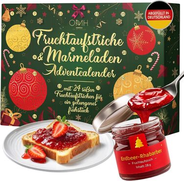 Різдвяний адвент-календар 2025, 24 баночки з джемом OMH nutrition