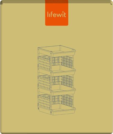 Штабельовані ящики для зберігання Lifewit, 4-ярусна стійка для кошика для вішалки, кухонний візок для овочів, шафа, біла, 35 x 30 x 72 см 4 яруси біла