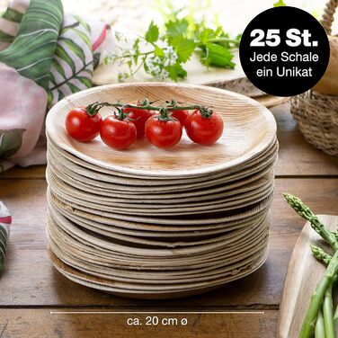 Набор тарелок из пальмовых листьев, круглые, 25 предметов Moritz & Moritz