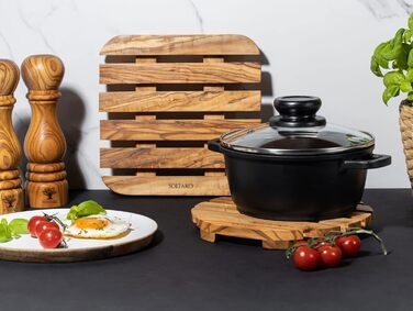 Высококачественная подставка из эксклюзивного оливкового дерева, термостойкая деревянная подставка для кухни, 20см, толщина 2см (квадрат)