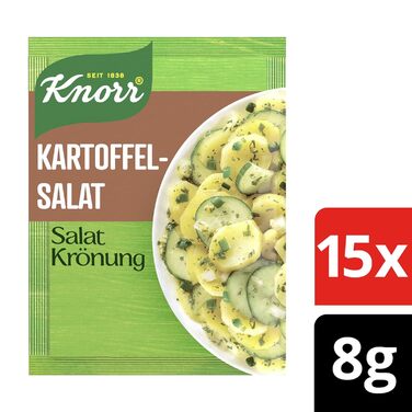 Заправка для салату Knorr з кроповими травами для смачної заправки для салату з натуральними інгредієнтами* 5 x 3 порції 15 шматочків кропової зелені (картопляний салат, 40 г (15 шт. у упаковці))