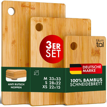 Набір з 3 обробних дощок XS, S та M, бамбук Blumtal