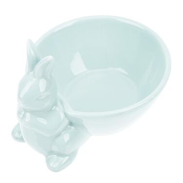 Керамічна миска у формі кролика на Великдень синя Holibanna