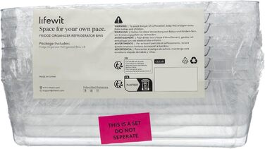 Набір органайзерів для холодильника Lifewit 8 шт. , контейнер для зберігання контейнера для зберігання холодильника Прозорий контейнер для зберігання Коробки-органайзери для кухонної морозильної камери, стільниця комори, без бісфенолу А 8 шт.