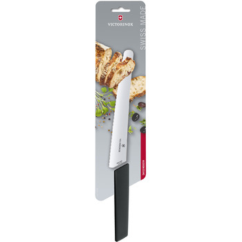 Кухонный нож Victorinox Swiss Modern Bread & Pastry лезвие 22см мин. из черного. ручка (блистер)