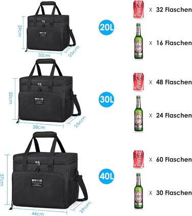 Термосумка 30 л чорна SPGOOD