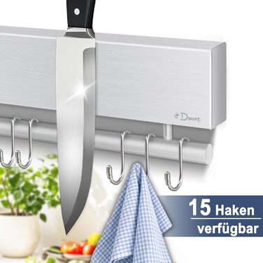 Магнитный держатель для ножей с 15 крючками 59 см Dmore