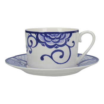 Чашка для чая с блюдцем CreativeTops Bold Floral Cole Collection, фарфор, 290 мл