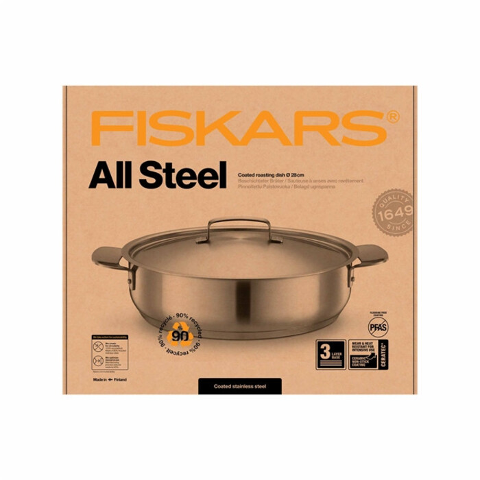 Сотейник глибокий Fiskars Norden 28 см з кришкою (1067635)