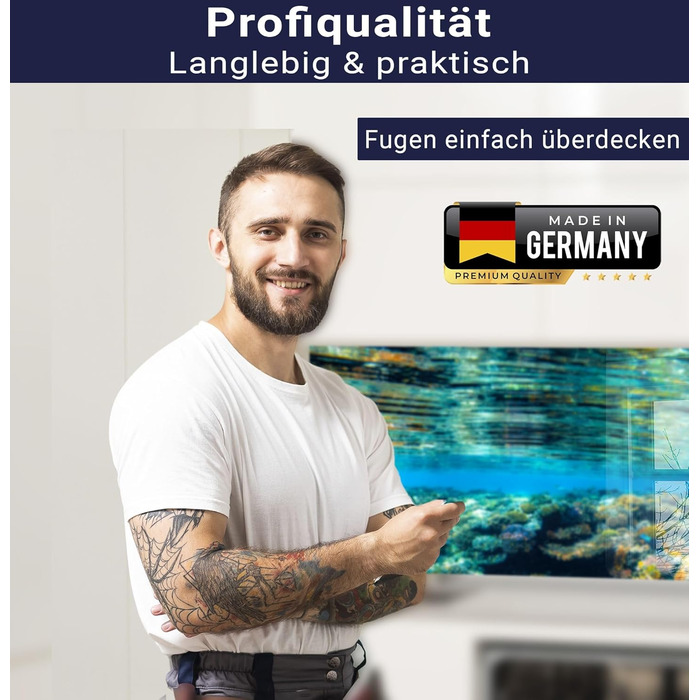 Кухонний фартух timalo зі скляним виглядом Північне море, очерет, захід сонця, океан, солома 2-мм акрилове скло Бризкозахисна стінка для плити, скляний кухонний фартух, акрилові скляні стінові панелі, захисна панель для фартуха (220 x 58 см, 311- Coral Re