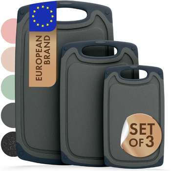 Набор из 3 разделочных досок S, M и L, серый Blumtal