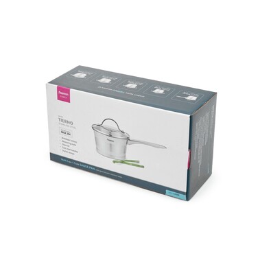 Ковш Fissman TIERNO 16x9,5 см/1,5 л со стеклянной крышкой нержавеющая сталь (5488)