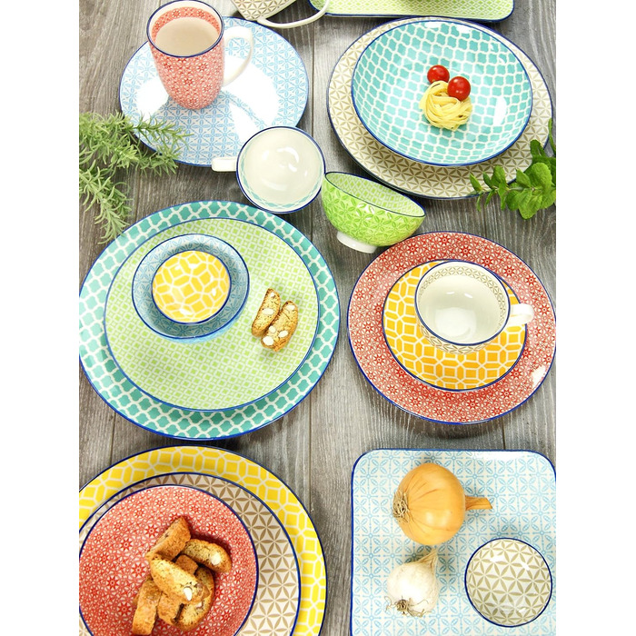 Набір посуду на 4 персони, 16 предметів, різнокольоровий Mediterranean Creatable