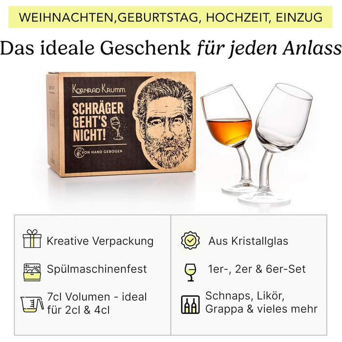 Набор бокалов для шнапса на ножке 6 шт 70 мл Kornrad Krumm