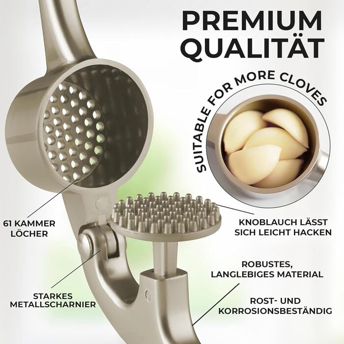 Кухонный пресс для чеснока с мягкой ручкой Zulay Kitchen