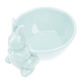 Керамічна миска у формі кролика на Великдень синя Holibanna