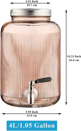 Стеклянный диспенсер для напитков 4 л Berglander