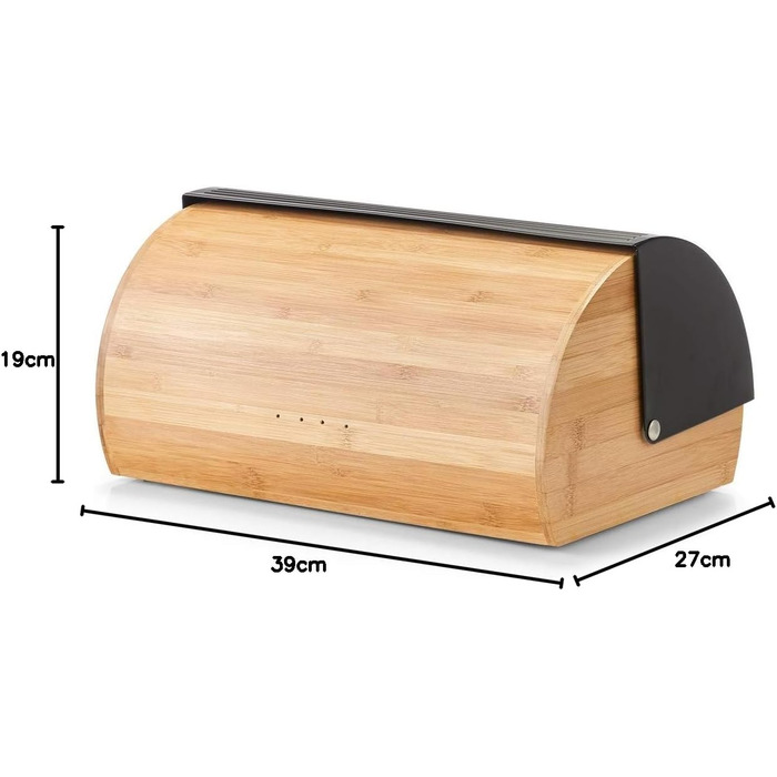 Хлібниця 39 x 27 x 19 см чорна Vialex
