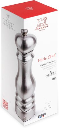 Паризький шеф-кухар u'Select 22 см перець - Виготовлений з нержавіючої сталі - 6 попередньо встановлених помелів - (сільовий млин, нержавіюча сталь)