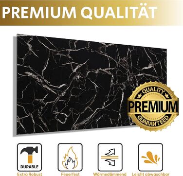 Стінові панелі AS Country Stone під мармур 60x120 см ПВХ-облицювання стіни з пластикових панелей для кухні, ванної кімнати тощо Панель кухонного фартуха (4 шт., чорно-білий колір)