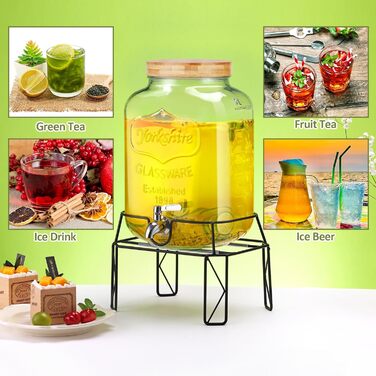 Диспенсер для напоїв скляний 7,6 л MallCreaty
