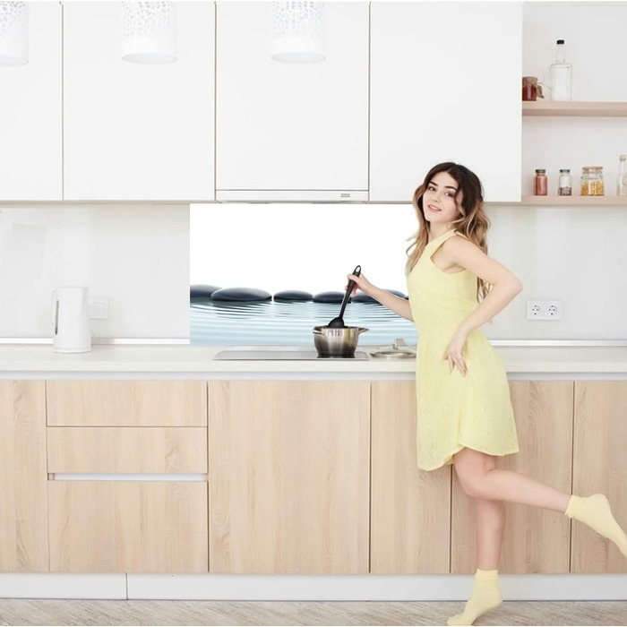 Дизайнерський кухонний фартух з алюмінієвого композиту, кухонний фартух, товщина 3 мм, 60x100 см, (Waterstones)