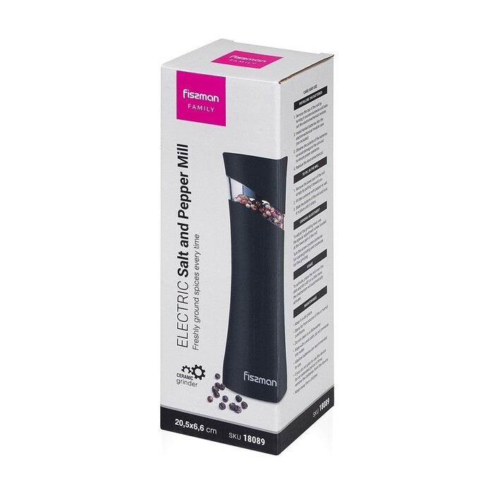 Млин для солі та перцю Fissman електричний 20,5x6,6 см  (18089)