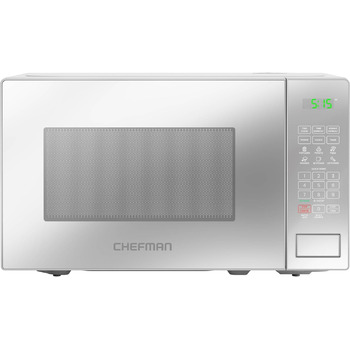 Мікрохвильова піч Chefman 20 л 800 Вт 6 попередньо встановлених налаштувань 10 рівнів потужності Цифровий дисплей Еко-режим Функція пам&39яті Вимкнення звуку Блокування від дітей Дзеркальне покриття