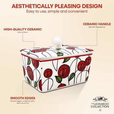 Маслянка з кришкою, китайська кераміка, з гарними акварельними мотивами, розроблена галереєю Дженніфер Роуз для Busy Bees (Mackintosh)