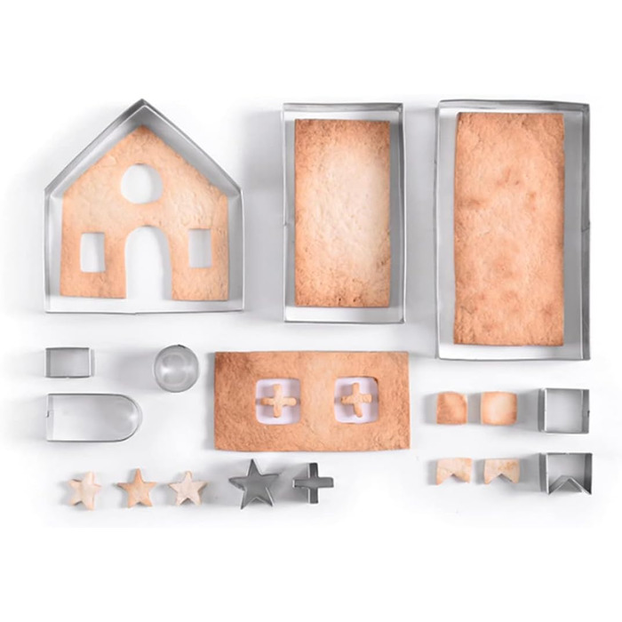 Набір з 10 форм для печива Пряниковий будиночок, нержавіюча сталь Baobiutin