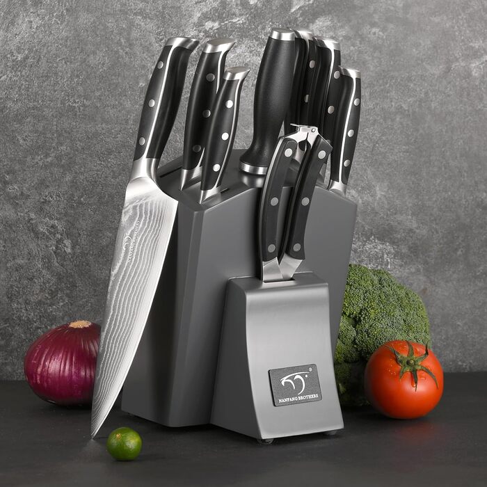 Набор профессиональных кухонных ножей из дамасской стали 9 предметов NANFANG BROTHERS
