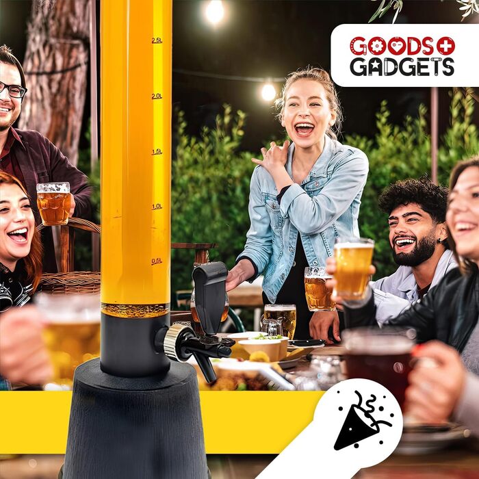 Система розливу пива та колона для напоїв 3,5 л з охолодженням Преміальний диспенсер для напоїв та пивна колона для вечірок Колона для напоїв, кран для розливу та пивна вежа Ідеальний гаджет для пива та диспенсер для Aperol 1 x колона 3,5 л