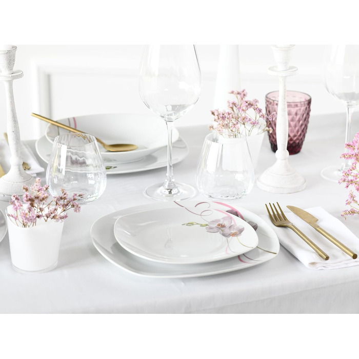 Набор тарелок на 6 персон, 18 предметов, Square Orchidee Creatable