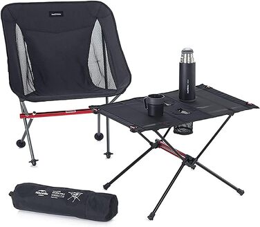 Ультралегкий складной стол для кемпинга черный Naturehike