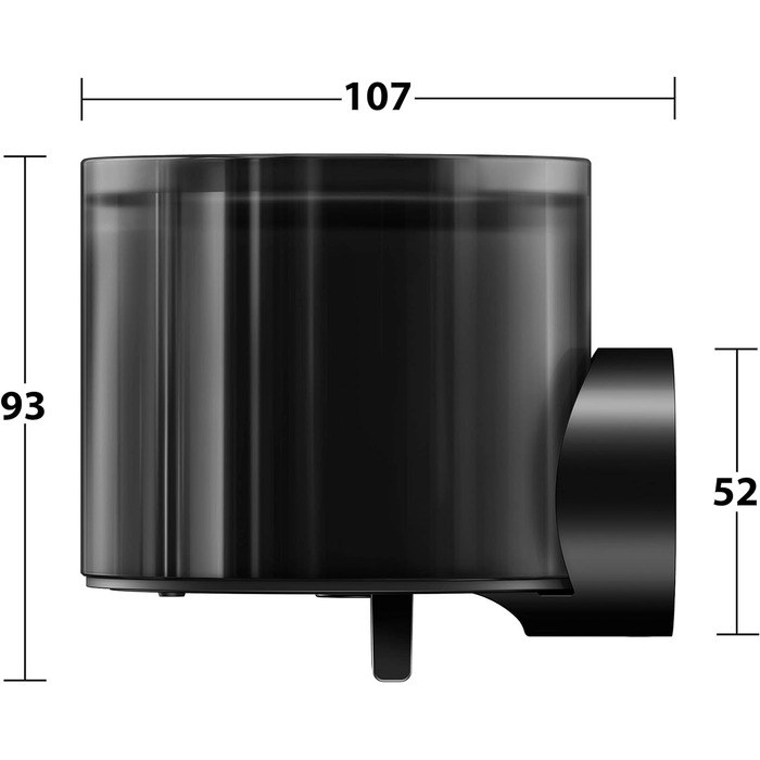 Дозатор лосьйону KEUCO металевий, вміст багаторазового приблизно 140 мл, дозатор мила для ванної кімнати та гостьового туалету, в т.ч. кріплення, настінне кріплення, Reva (чорний)