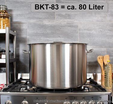 Гастро-кастрюля 80 л с крышкой, нержавеющая сталь BKT-83 Beeketal
