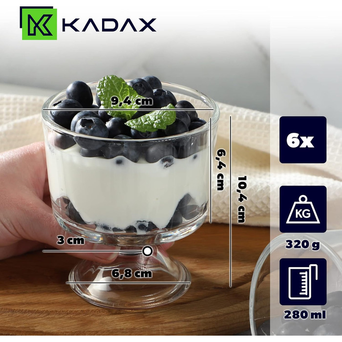Набір креманок для мороженого 6 шт. 280 мл KADAX