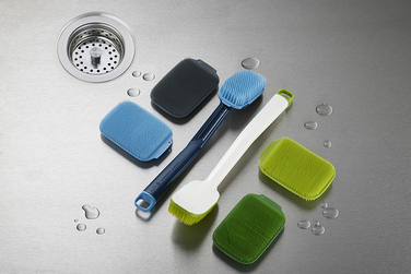 Щетка с рукояткой и скруббер, 2 предмета, белый/зеленый CleanTech Joseph Joseph