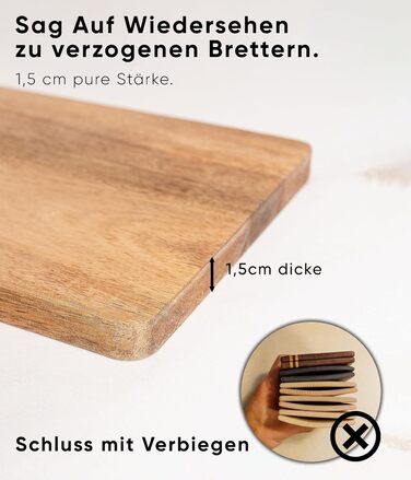 Набір з 6 дерев’яних сніданкових дощечок із акації Deco haus