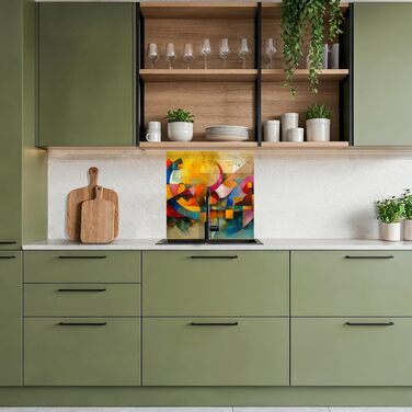 Кухонний фартух 60x80 см Самоклеючий настінний захисний екран для кухні Кухонний фартух Кухонні фасади Кухонні фартухи Кухонна стіна Вода - Пейзаж - (Мистецтво - Абстрактне, 80 x 80 см)